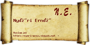 Nyári Ernő névjegykártya